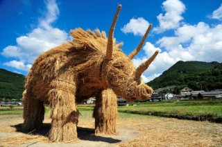Illustration for article titled Japan's Straw Beasts Are Huge, Wonderful, and Highly Flammable